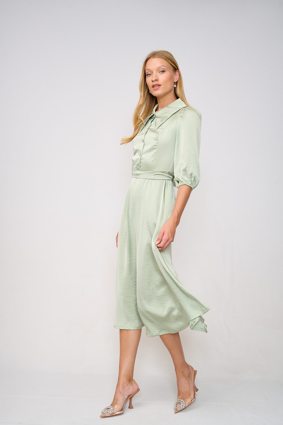 שמלת וינטג' – דגם מודולרי ירוק