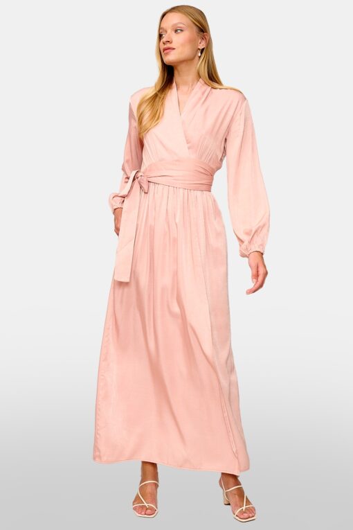 שמלת קימונו מעטפת ורודה